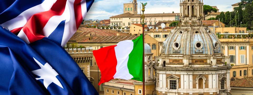 Italy with Australia flag