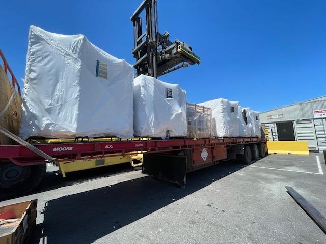 cargo units being transported on truck
